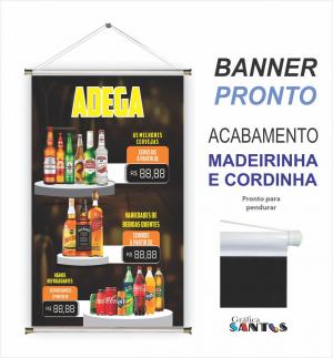 banner pronto tema: Adega Lona 280g   Brilho Madeira e cordinha 