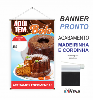 banner pronto tema: Bolo Lona 280g   Brilho Madeira e cordinha 