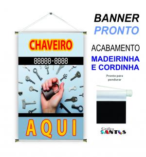 banner pronto tema: Chaveiro Lona 280g   Brilho Madeira e cordinha 