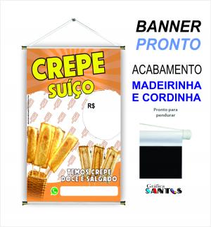 banner pronto tema: Crepe Suíço Lona 280g   Brilho Madeira e cordinha 