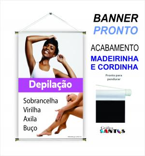 banner pronto tema: Depilação Lona 280g   Brilho Madeira e cordinha 