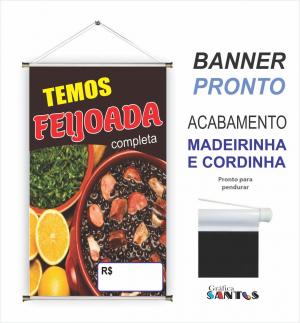 banner pronto tema: Feijoada Lona 280g   Brilho Madeira e cordinha 