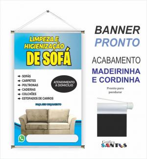 banner pronto tema: Limpeza de Sofá Lona 280g   Brilho Madeira e cordinha 