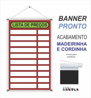 banner pronto tema:  Lista de Preços Lona 280g   Brilho Madeira e cordinha 
