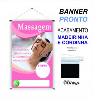 banner pronto tema: Massagem Lona 280g   Brilho Madeira e cordinha 