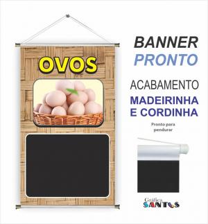 banner pronto tema: Ovo Branco Lona 280g   Brilho Madeira e cordinha 