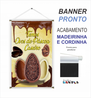 banner pronto tema:  Ovo De Páscoa Lona 280g   Brilho Madeira e cordinha 