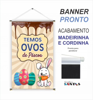 banner pronto tema:  Ovo De Páscoa Lona 280g   Brilho Madeira e cordinha 