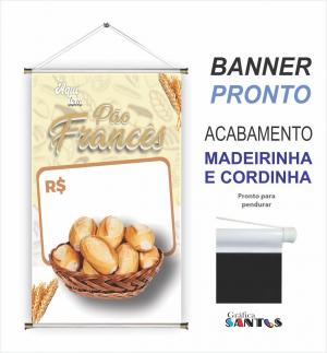 banner pronto tema: Pão Francês Lona 280g   Brilho Madeira e cordinha 