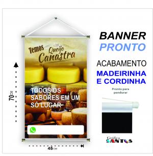 banner pronto tema: Queijo Lona 280g   Brilho Madeira e cordinha 