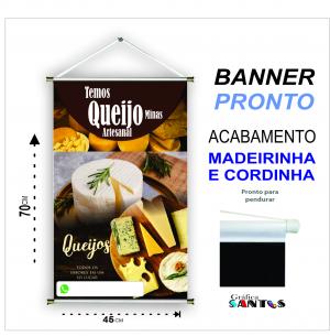 banner pronto tema: Queijo Lona 280g   Brilho Madeira e cordinha 