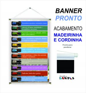 banner pronto tema: Revendedora doTerra Lona 280g   Brilho Madeira e cordinha 
