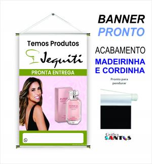 banner pronto tema: Revendedora Jequiti Lona 280g   Brilho Madeira e cordinha 