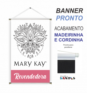 banner pronto tema: Revendedora Mary Kay Lona 280g   Brilho Madeira e cordinha 