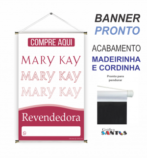 banner pronto tema: Revendedora Mary Kay Lona 280g   Brilho Madeira e cordinha 