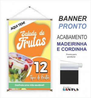 banner pronto tema: Salada de Fruta Lona 280g   Brilho Madeira e cordinha 