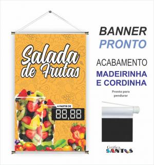 banner pronto tema: Salada de Fruta Lona 280g   Brilho Madeira e cordinha 
