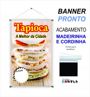 banner pronto tema:  Tapioca Lona 280g   Brilho Madeira e cordinha 
