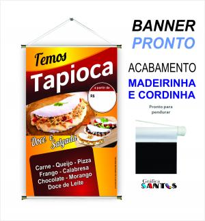 banner pronto tema:  Tapioca Lona 280g   Brilho Madeira e cordinha 