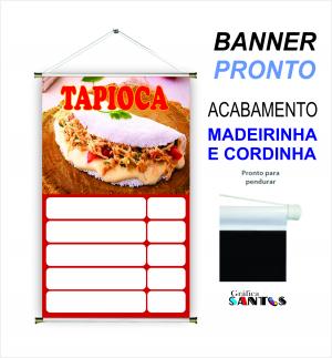 banner pronto tema:  Tapioca Lona 280g   Brilho Madeira e cordinha 