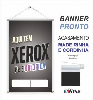 banner pronto tema:  Xerox Lona 280g   Brilho Madeira e cordinha 